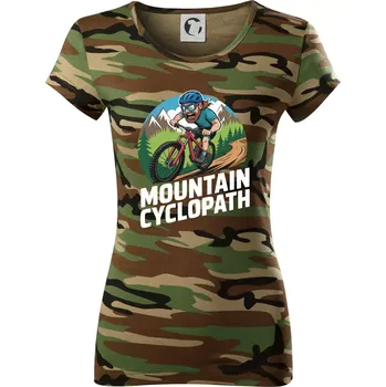 Dámské tričko Mountain cyclopat plnovous - Dámské maskáčové triko - L ( Hnědý maskáč )