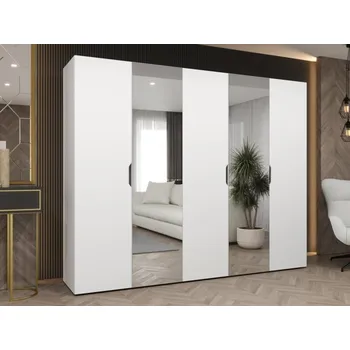 Nábytek Šatní skříň se zrcadlem Umonca 250, Barva: bílá MIRJAN 5903211427312