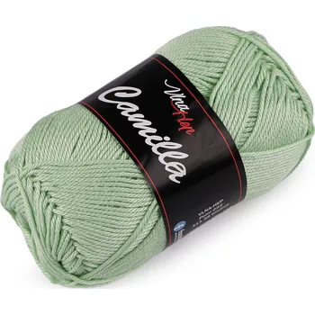 Galanterie Bavlněná pletací příze Camilla 50 g, barva 55 (8165) zelená šalvěj světlá