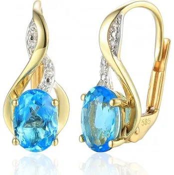 Náušnice Gems, Podmanivé náušnice Allegra, kombinované zlato s brilianty a modrými topazy, 585-38-3-4555.2ZB0.0.00.HSI.603