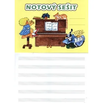 Notový sešit (obrázek: pianino, 32str.)