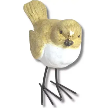 Bytová dekorace Dekorace - Vrabec na nožkách,zlatá hlavička 11cm