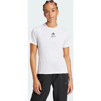 ADIDAS Tričko Les Mills Graphic 2XS BÍLÁ