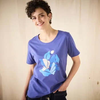 Tričko s krátkými rukávy a potiskem nám. modrá 52