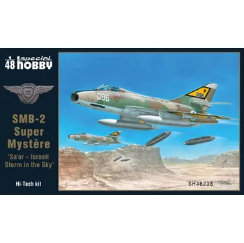 Plastikový model 1:48 Dassault SMB-2 Super Mystère „Sa’ar – Israeli Storm in the Sky“ (Hi-Tech kit)