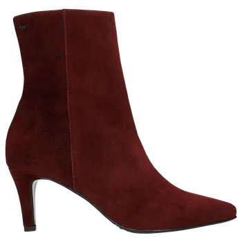 Dámské polobotky Bordó Dámské Kotníkové Boty Na Nízkém Podpatku Wojas 5530366 41