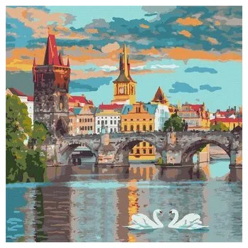 Set školních potřeb Malowanie po numerach - Wieczorna Praga 40x40