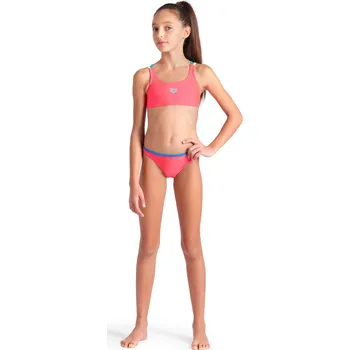 Dívčí plavky ARENA - TWO PIECES SWIMSUIT SOLID DÍVČÍ DVOJDÍLNÉ PLAVKY RŮŽOVÉ 885393610-11Y