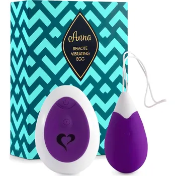 FEELZTOYS Anna - nabíjecí, rádiově řízené vibrační vajíčko (fialové)