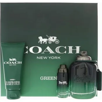 Pánský parfém Coach Green for Men Dárková sada EDT 100 ml, miniaturka EDT 15 ml a sprchový gel 100 ml