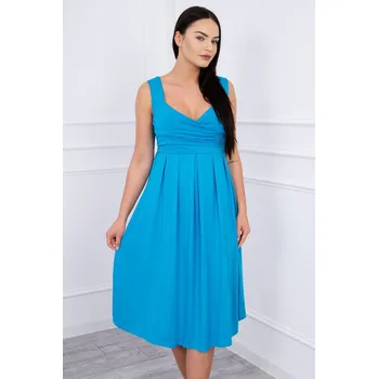 Dámské šaty Kesi Šaty 61063 se širokými ramínky Barva: Tyrkysová, Velikost: S