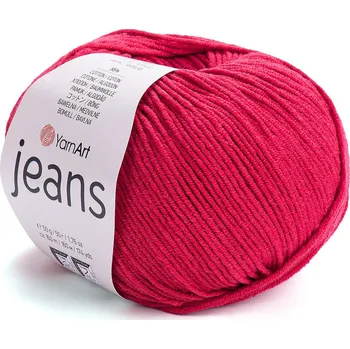 Příze Pletací příze Jeans 50 g, barva 6 (51) červená