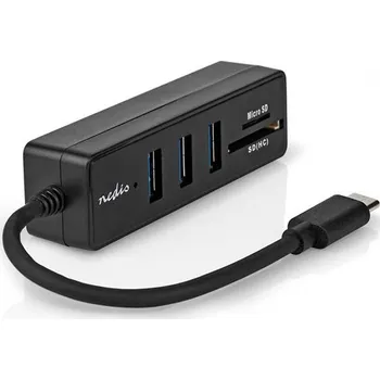 USB hub Nedis CCGB64785WT01 - USB hub| 1x USB-C™ | 1x USB-C™ / 2x USB 2.0 A Female | 3 Porty port(s) | Napájení z USB