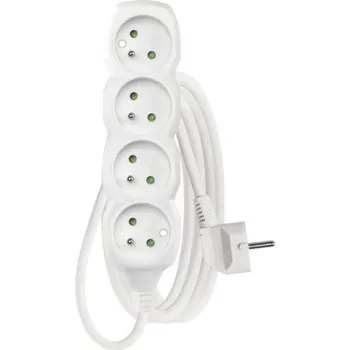 Napájecí kabel Prodlužovací kabel Emos se 4 zásuvkami 3m bílá