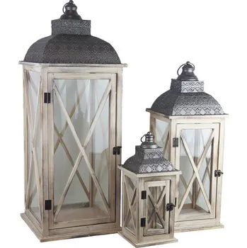 Svícen Dřevěná lucerna S/3 D6496