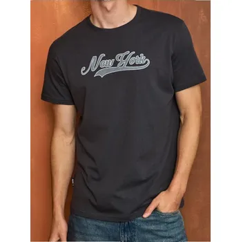 Pánské tričko Sinsay - Tričko s nápisem - námořnická modrá - 566EY-95X - 566EY-95X-3XL