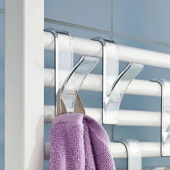 Věšák Závěsný háček do koupelny 2 ks 10 x 6 x 2,5 cm 2 ks transparentní