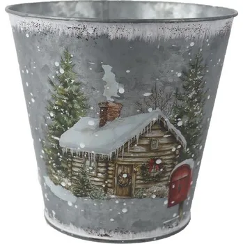 Zahrada Vánoční květináč plechový K4481/2