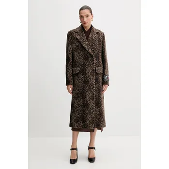 Dámský kabát Kabát s vlnou MSGM 3941MDC03Y.257609 hnědá 88X, vel. 34