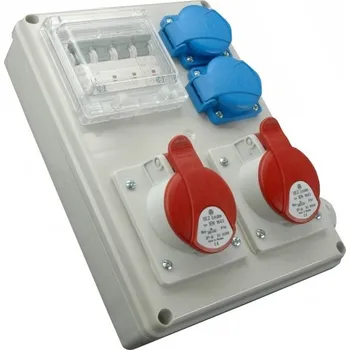 Elektrická zásuvka SEZ-CZ Zásuvková rozvodnice 2x3253+2x230 V, jištěná, IP 44