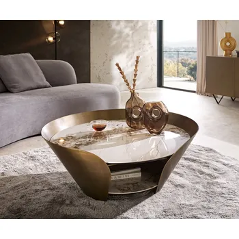 Konferenční stolek DELIFE Skafi 39957 bílý/béžový