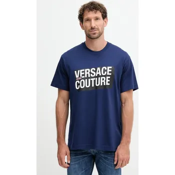 Pánské tričko Bavlněné tričko Versace Jeans Couture 79GAHP02.CJ01P námořnická modř 59X, vel. L