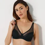 Blancheporte Zmenšující podprsenka Paia zn. Confidence Lingerie® z mikrovlákna a vyšívaného tylu, s kosticemi černá 90E