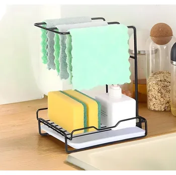 Odkapávač na nádobí Nalepovací odkapávač na houbičky a utěrky černá