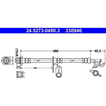 Brzdová hadice Brzdová hadice ATE (24.5273-0490.3)