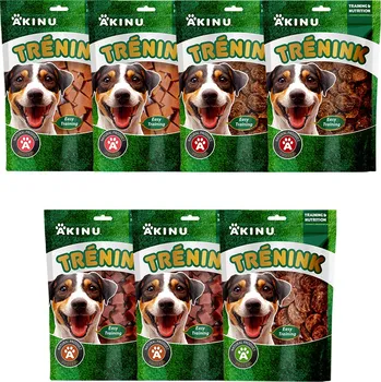 Pamlsek pro psa Akinu Trénink Hovězí & jehněčí & kachní & lososové pamlsek pro psy 7 balení 120 g