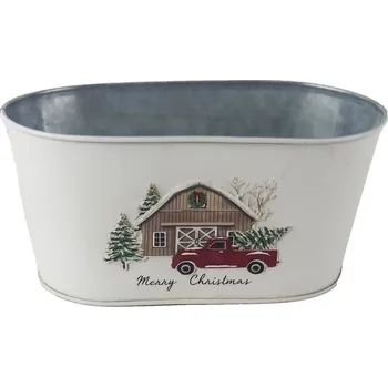 Květináč Vánoční květináč plechový K4486/1