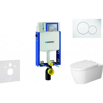 GEBERIT - Kombifix Modul pro závěsné WC s tlačítkem Sigma01, alpská bílá + Duravit ME by Starck - WC a sedátko, Rimless, SoftClose 110.302.00.5 NM1
