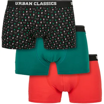 Boxerky Boxerky z Urban Classics - Organické vánoční boxerky - balení 3 ks - Muži - cervená/zelená