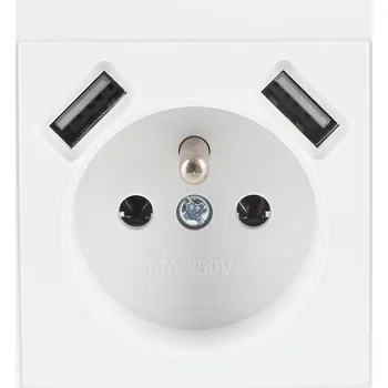 Elektrická zásuvka Jednoduchá uzemněná zásuvka s USB VCX LC 13A Bílá