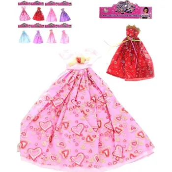 Panenka Šatičky dlouhé zdobené korzetové pro panenky 8 druhů v sáčku