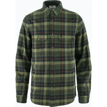 Pánská móda Pánská košile Fjällräven Singi Heavy Flannel black/deep forest