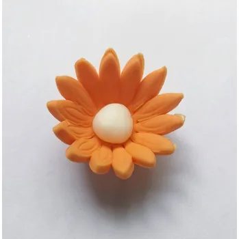 Jedlá dekorace na dort CZ distribuce Cukrová sedmikráska malá oranžová (25 ks) ▹