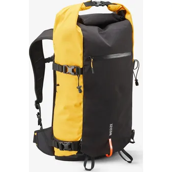 Sportovní taška WEDZE Rolovací batoh na lyže a snb Robust Freeride 30 l ORANŽOVÁ|ŽLUTÁ
