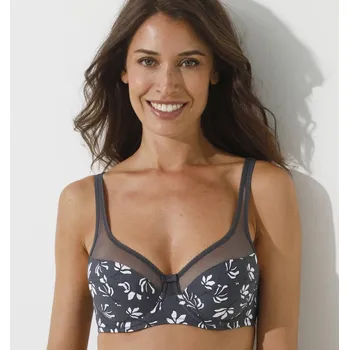 Podprsenka Dim Dvoubarevná krajková podprsenka Generous, s kosticemi břidlicová 75D