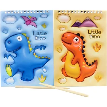 Sešit Vyškrabovací obrázky Dinosaurus sešit 8 listů s nástrojem 2 druhy