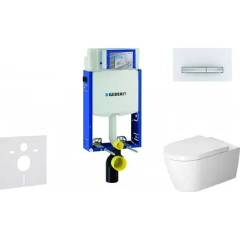 GEBERIT - Kombifix Modul pro závěsné WC s tlačítkem Sigma50, alpská bílá + Duravit ME by Starck - WC a sedátko, Rimless, SoftClose 110.302.00.5 NM8