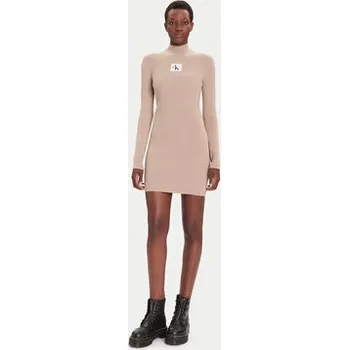 Dámské šaty Calvin Klein Jeans Každodenní šaty LV047D308G Béžová Slim Fit L