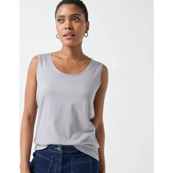 Jednobarevný top se širokými ramínky šedá 42/44