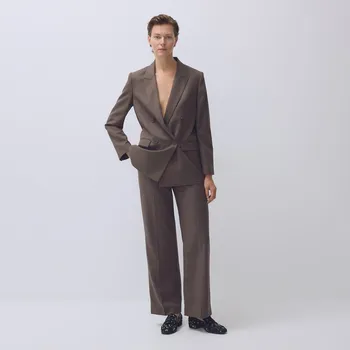 Reserved - Kalhoty s&nbsp;příměsí vlny - pudrově hnědá - 748GL-98X - 748GL-98X-L