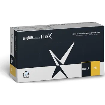 Vyšetřovací rukavice Rukavice nitrilové easyCare flex, 100 ks, černé, nepudrované Rozměr: M