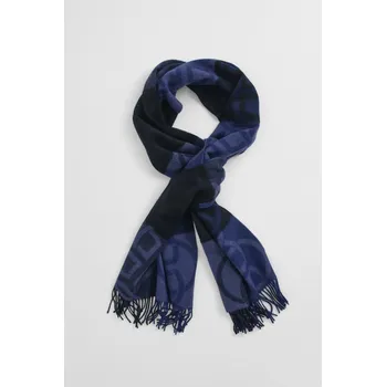 Šála ŠÁLA GANT MONOGRAM WOOL SCARF EVENING BLUE
