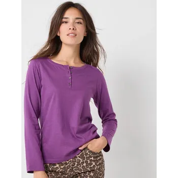 Tričko s tuniským výstřihem a dlouhými rukávy fialová 52