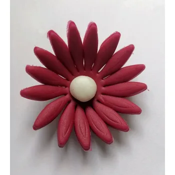 Jedlá dekorace na dort CZ distribuce Cukrová sedmikráska velká bordó (9 ks) ▹