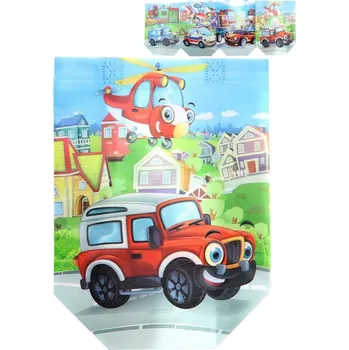 Taška dětská dárková 22x25cm dopravní prostředky 4 druhy plast