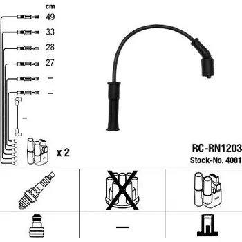 Zapalovací kabel Sada kabelů pro zapalování NGK RC-RN1203